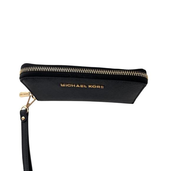 Michael Kors Jet Set Black Zip Around Wristlet - Picture 7 of 11